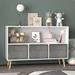 Ebern Designs Gernulf Solid Wood Accent Chest in Gray/White | 23.62 H x 35.43 W x 11.02 D in | Wayfair 582D787FEB2C453DA2BA447D52D62363