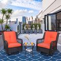 Wildon Home® Aimar 2 - Person Seating Group w/ Cushions in Orange | Outdoor Furniture | Wayfair 12DA9663C04E4FFEBBE6F3B8BD970A03