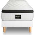 Ensemble matelas sommier Privilège 120 x 190 cm - Couleur : Blanc - Blanc