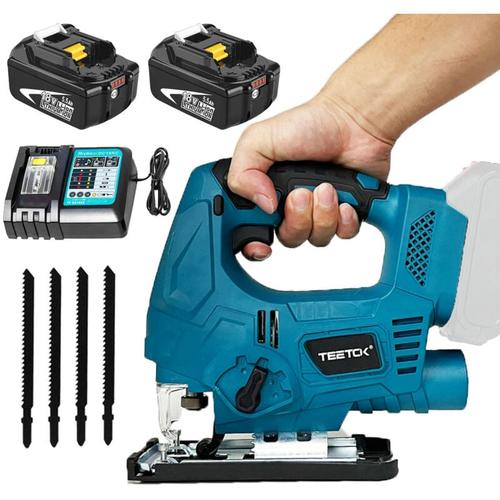 Teetok – Stichsägen,18 v lxt Akku-Kombi-Kit für Akku-Stichsägen ±45° Elektroschnitt + 4 Klingen +