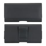 Phone Belt Holder Case for 6.3-6.6 Cell Phones Horizontal Leather Phone Belt Pouch Black