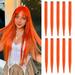 22 inch Colored Hair Extensions Multi-colors Party Highlights Clip in Synthetic Hair Extensions (10 PCS Orange)