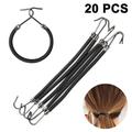20 PCS Hair Styling Ponytail Hooks Hair Clips Elastics Ties Elastic Bands Women Girls Ponytail Hooks Holder Rubber Bands Hair Bungee Cords with Hooks