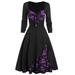 Womens Dresses V Neck Long Sleeve Lace Tie Front Slim Ruffle Court Victorian Roleplay Dress