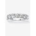 Women's 3.50 Ctw Cubic Zirconia Anniversary Ring In Platinum-Plated Sterling Silver by PalmBeach Jewelry in White (Size 6)