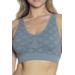 Plus Size Women's Seamless Bra With Jacquard Diamond Motif Bra by Rhonda Shear in Grey (Size 3X)