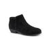 Extra Wide Width Women's Rocklin Leather Bootie by SoftWalk® in Black Suede (Size 8 1/2 WW)