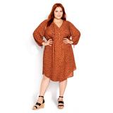 Woven Print Shirt Dress - ginger