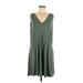 Gap Casual Dress - DropWaist V Neck Sleeveless: Green Print Dresses - Women's Size Medium