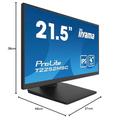 iiyama ProLite T2252MSC-B2 54,5cm 21,5" IPS LED-Monitor Full-HD 10 Punkt Multitouch kapazitiv HDMI DP USB3.0 7H schwarz