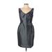 Lula Kate Casual Dress - Sheath V Neck Sleeveless: Gray Print Dresses - Women's Size 10