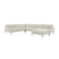 Serena Cream Velvet Large Chaise Sectional - REN-L05110-SEC2