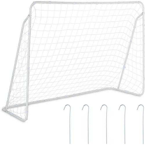 Relaxdays Fußballtor Garten, Kinder & Erwachsene, Soccertor groß, HBT: 153x217x75 cm, Metall,