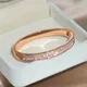 Elegant Classic Crystal Cuff Bangles Bracelets For Women Gold Color Simple Femal Opening Bangles