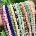Natural Snow White Cracked Quartz AB Multicolor Crystal Glass Beads Round Spacer Loose Beads For