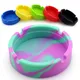 Eco-Friendly Silicone Soft Round Ashtray Ash Tray Case Luminous Portable Fluorescent Anti-Scalding