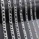 1 piece 3mm/3.8mm/4.5mm/5mm/6mm/7mm/7.5mm Figaro Link Chain Jewelry Classic Curb Necklace Stainless