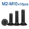 10pcs/lot Flat Countersunk Screw Six Lobe Bolt Machine screw M2 M2.5 M3 M4 M5 M6 M8 M10 Black 304