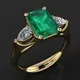 HOYON 14k Gold color Green Emerald Ring for Women Bague Diamant Bizuteria Anillos De Pure Emerald