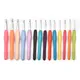 2-10mm Rubber Handle Crochet Hooks Needles Grip Ergonomic Handle Knit Weave Craft Yarn Sewing Tools