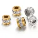 20pcs 10pcs Stainless Steel Rhinestone Beads Gold Color Spacer Loose Beads Charms for Jewelry