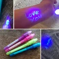 4pcs/lot Luminous Light Pen Magic Purple 2 In 1 UV Black Light Combo Drawing Invisible Ink Pen