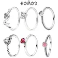 HOMOD 2022 Newest Sparkling Cubic Zirconia Clear Pave Heart Ring For Mom Mother's Day Women Finger