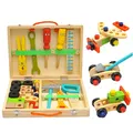 Educational Montessori Kids Toys Plastic Wooden Toolbox Pretend Play Set Children Nut Screw Assembly