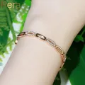 Pera Noble 585 Rose Gold Color CZ Zircon Round Shape Connected Tennis Bracelets for Women Fashion