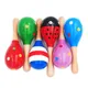 1Pc 12x4cm Infant & Toddlers Wood Sand Hammer Wooden Maraca Rattles Sand Hammer Kids Musical Party