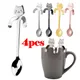 4/1pcs Stainless Steel Coffee Spoon Cute Cat Shaped Teaspoon Dessert Snack Scoop Ice Cream Mini