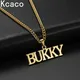 Customized Name Necklaces Pendants for Men Women Personalized Custom Gold 3mm Cuban Chain Stainless