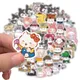 56pcs Mixed Cartoon Sanrio Stickers Cute Hello Kitty Cinnamoroll Kuromi My Melody Waterproof Sticker