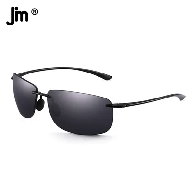 JIM Ultralight Sport Sunglasses for Men Women TR90 Rimless Frame for Running Fishing Cycling Driving