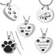 Unisex Stainless Steel Pet Dog/Cat Jewelry Paw Print Cremation Jewelry Ashes Holder Pet Memorial Urn