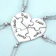 Custom Names Puzzled Heart Pendant Necklace Engraved Names Puzzled Hearts Pendant- send names via