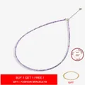 Natural Stone Necklace Spinel/Lapis Lazul/Amazonite/Amethy/Tourmaline/Amethyst Ketting 2MM Silver