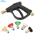 LEEPEE 14mm M22 Socket 1/4" Quick Release Snow Foam Gun Car High Pressure Water Gun with 5pcs Soap