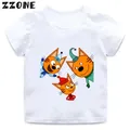 Kid-e-cats Three Kitten Russian Cartoon Kids T-Shirts Funny Girls Clothes Baby Boys T shirt New