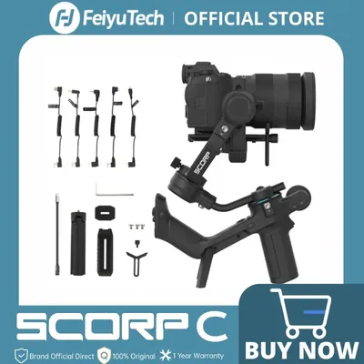 FeiyuTech Official Feiyu SCORP Series SCORP-C Handheld Gimbal 3-Axis Stabilizer Handle Grip for DSLR Camera Sony/Canon