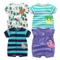 Summer brands Newborn Baby Rompers Short Sleeve Cartoon Printed Soft Cotton Jumpsuits Baby Infant