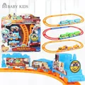 Kids DIY Electric Train Set Cartoon Variety Puzzle Assembled Rail Car Toys Fit for Train Railway