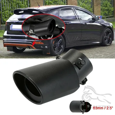 For Ford Focus 2" Car Exhaust Pipe Stainless Steel Rear Exhaust Pipe Tail Muffler Tip Matt Black Universal Car Exhaust Pipe