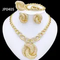 Dubai Nigeria Trending Jewelry Set For Women Luxury Design 18K Gold Plated Necklace Earrings Ring