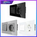 Bingoelec Button switch with EU Standard Electrical socket sockets and switches with Crystal Glass