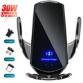 Automatic 30W Car Wireless Charger for iPhone 15 14 13 12 11 X 8 Samsung S22 S21 Magnetic USB