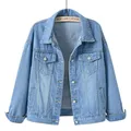 Women's Denim Jacket Spring Autumn Short Coat Pink Jean Jackets Casual Tops Purple Yellow White