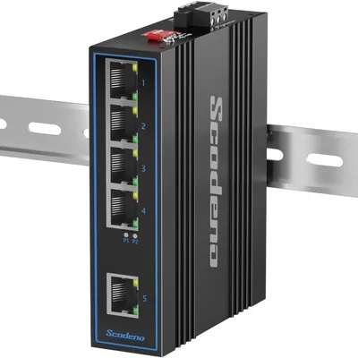 Industrial Ethernet Switch Fast Network 5 Port 10/100Base-T DIN IP40 Outdoor Network Switch