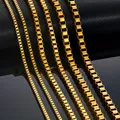 2mm/3mm/4mm Thickness Gold Color Stainless Steel Square Box Chain Necklace for Men Women Classic