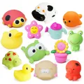 Cartoon Animal Duck Baby Bath Toys Water Spary Colorful Soft Rubber Playing Swimming Water Toys for